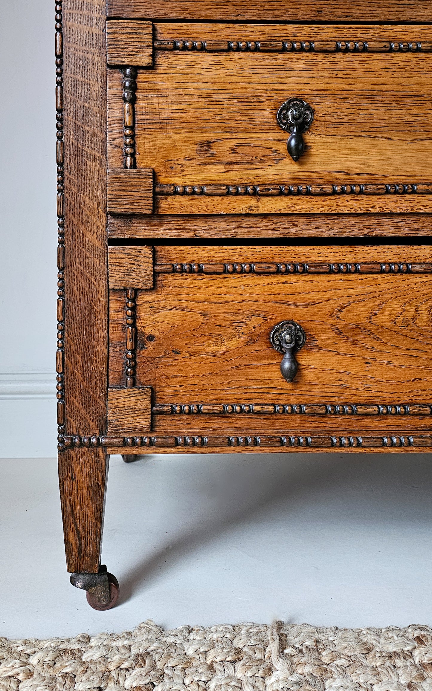 'The Harry' 1930s Oak Beaded Chest of Drawers