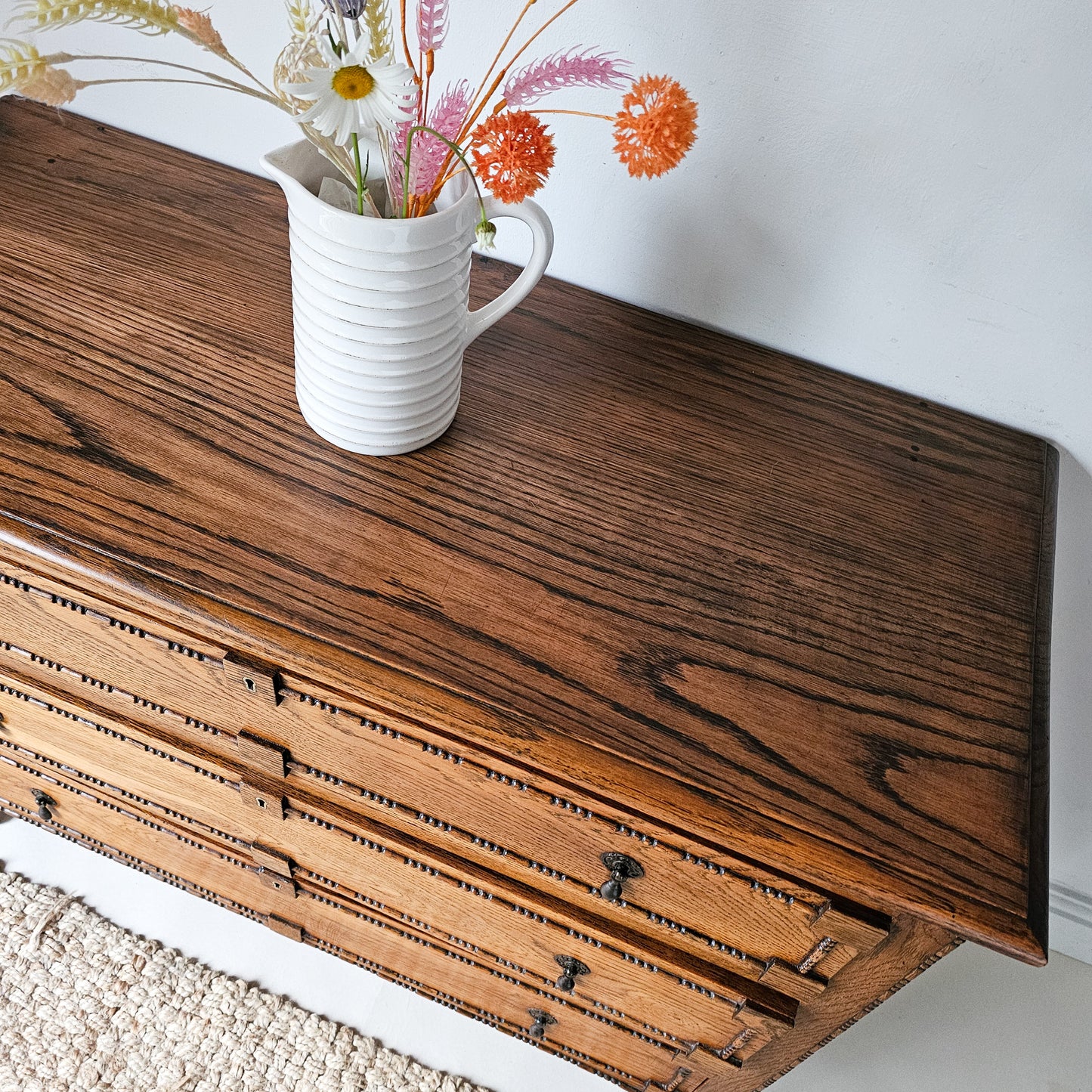 'The Harry' 1930s Oak Beaded Chest of Drawers