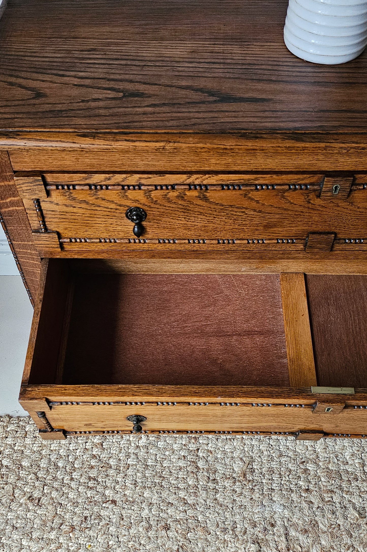 'The Harry' 1930s Oak Beaded Chest of Drawers