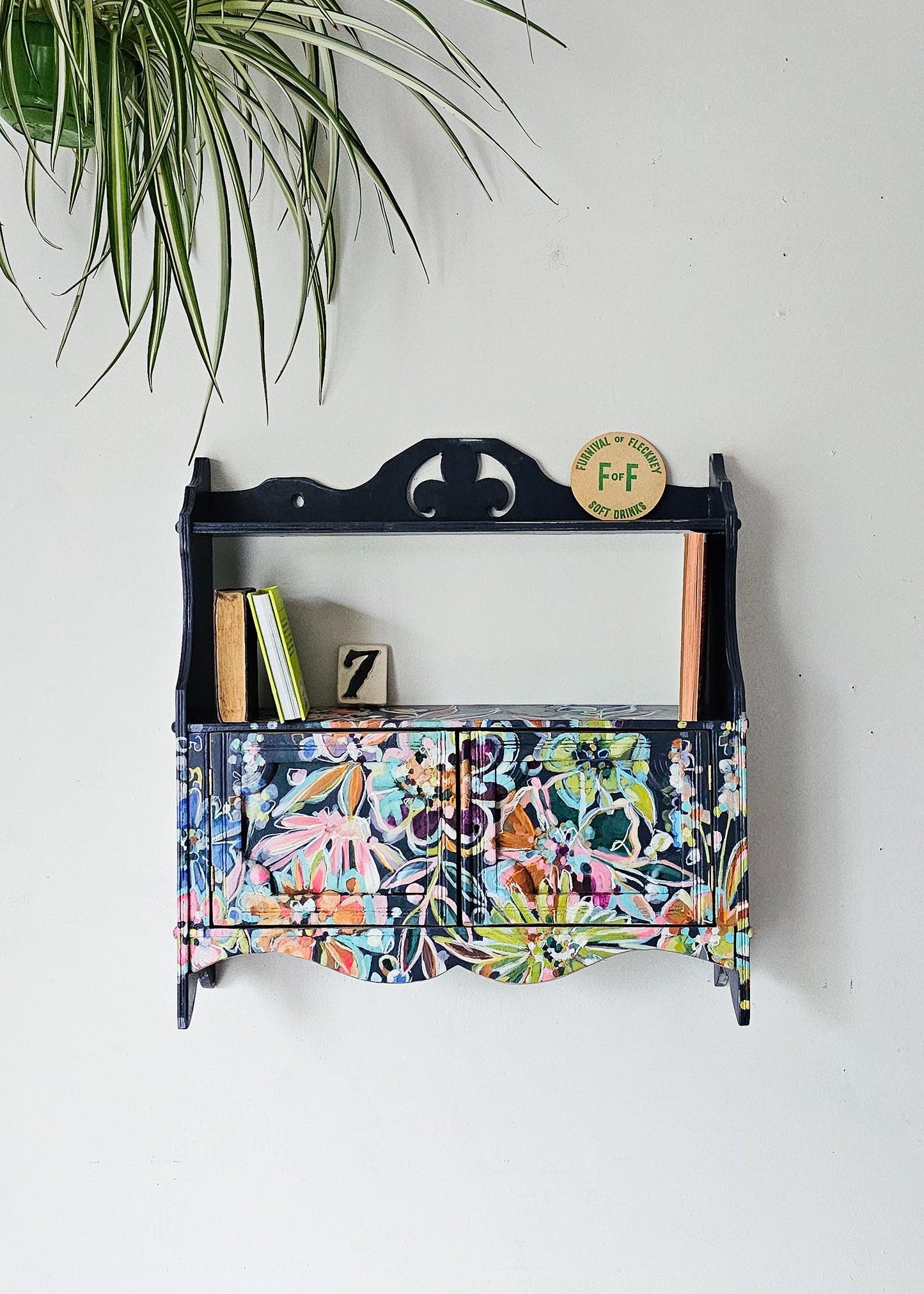 The Fleur Hand-painted Floral Wall Shelf