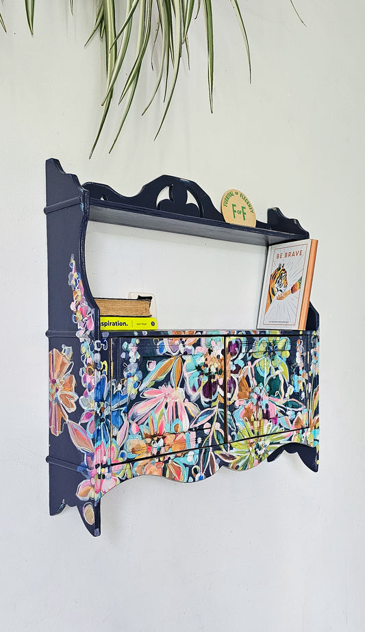 The Fleur Hand-painted Floral Wall Shelf