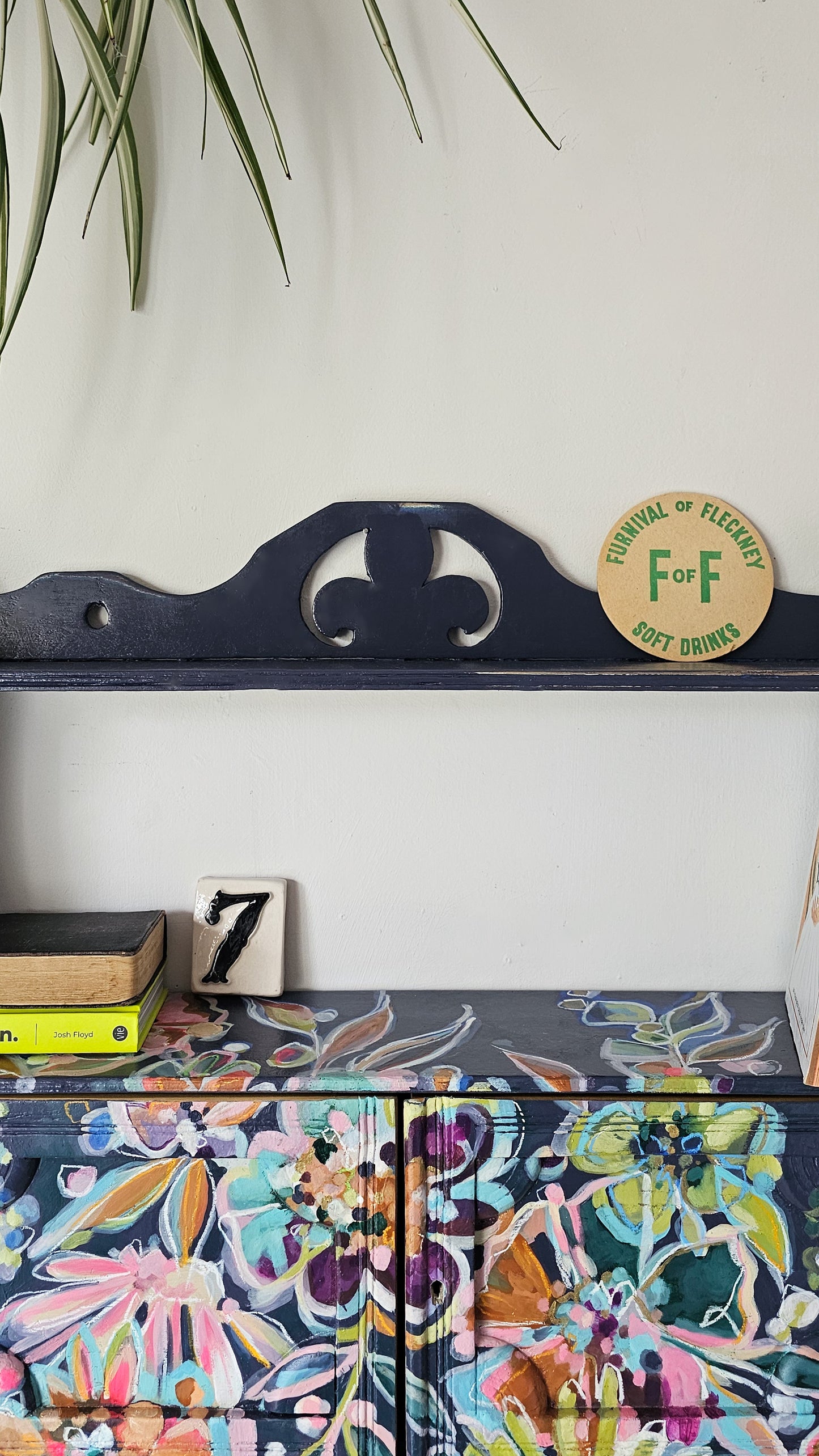 The Fleur Hand-painted Floral Wall Shelf