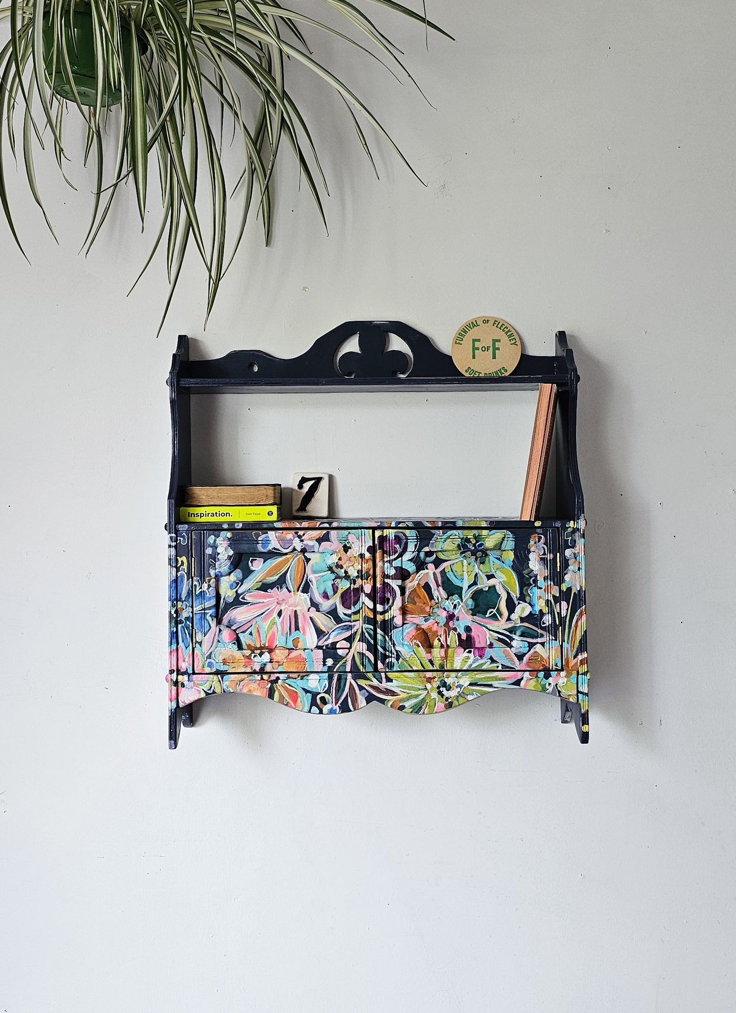 The Fleur Hand-painted Floral Wall Shelf