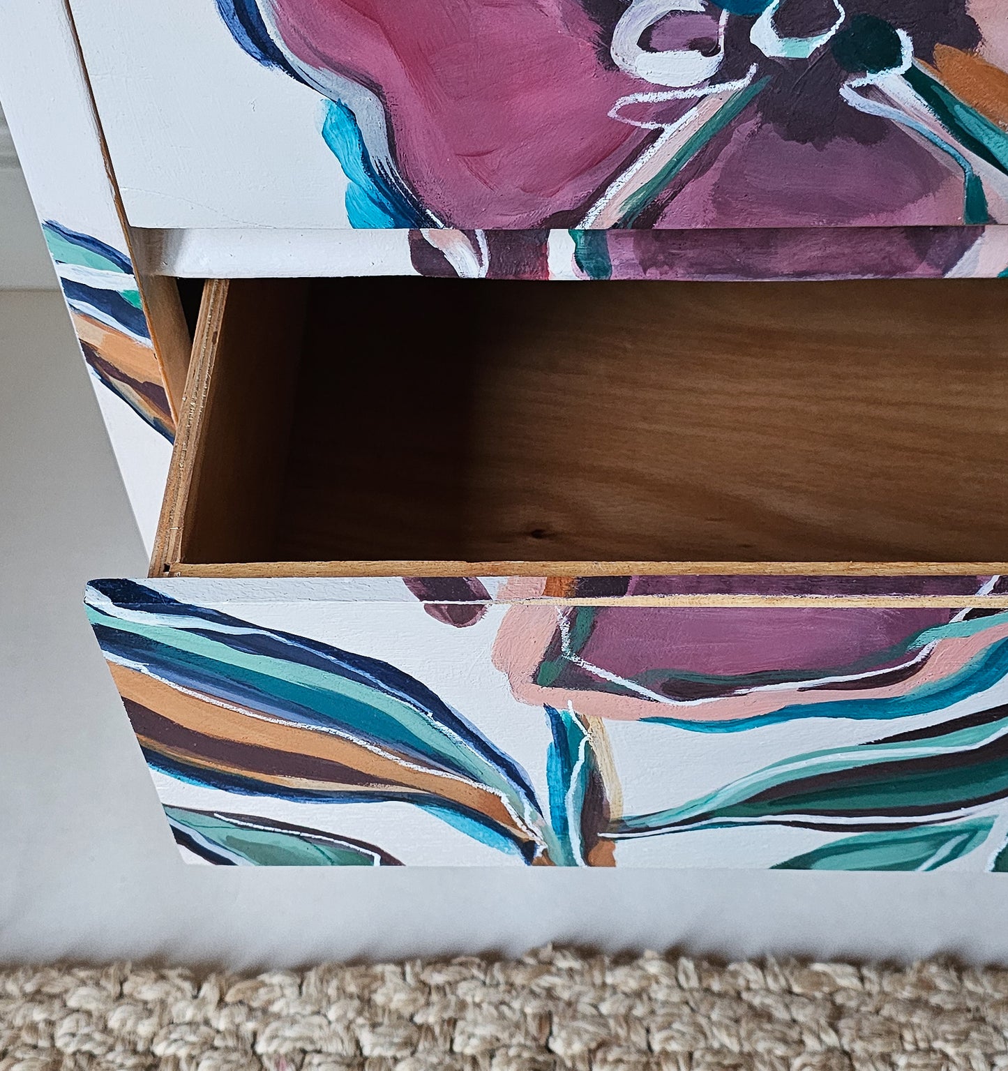 The Bloom Hand-painted Floral Folk Chest of Drawers