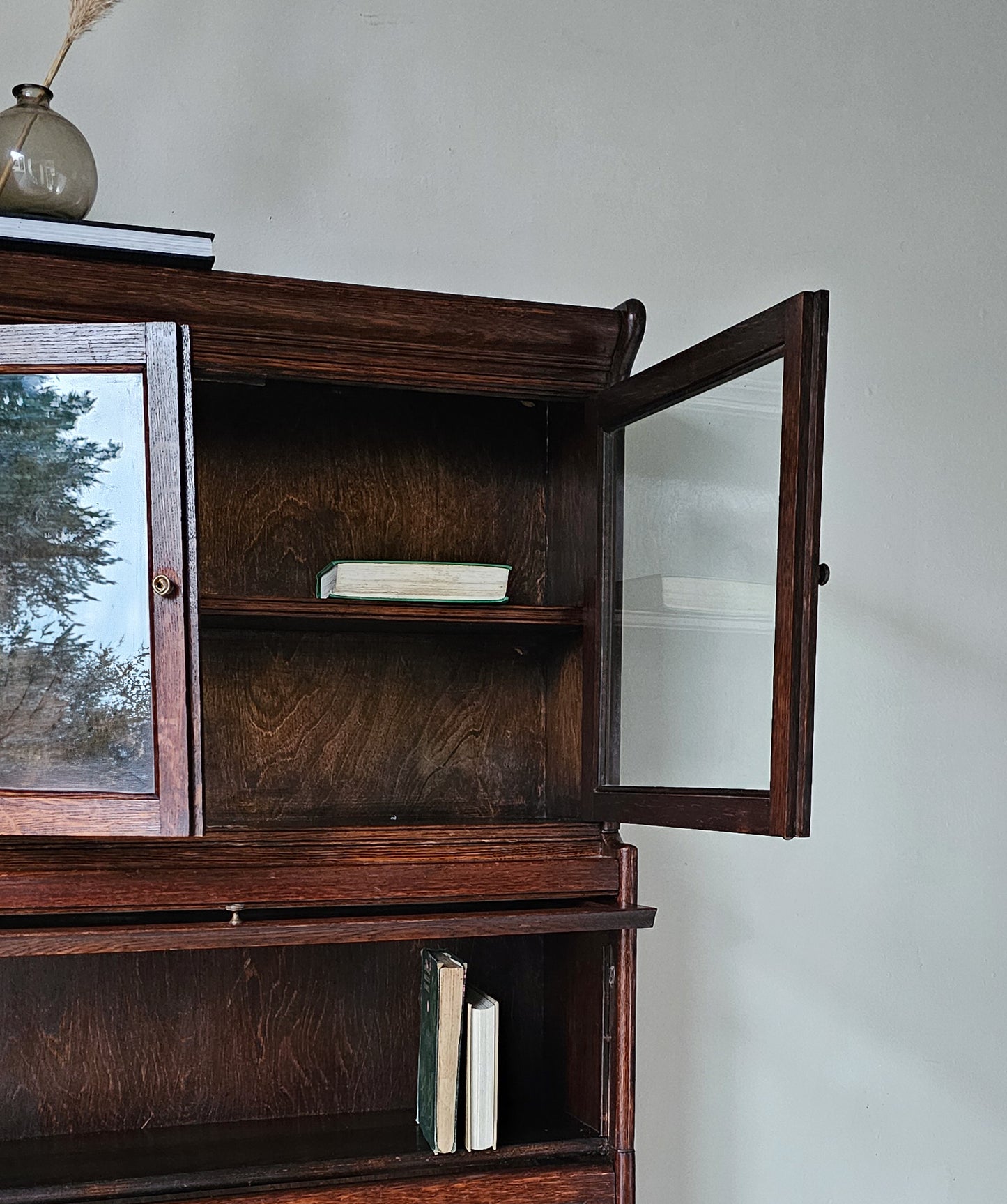 The Charles British Oak Antique Library Solicitors Bookcase Stacking Cabinet