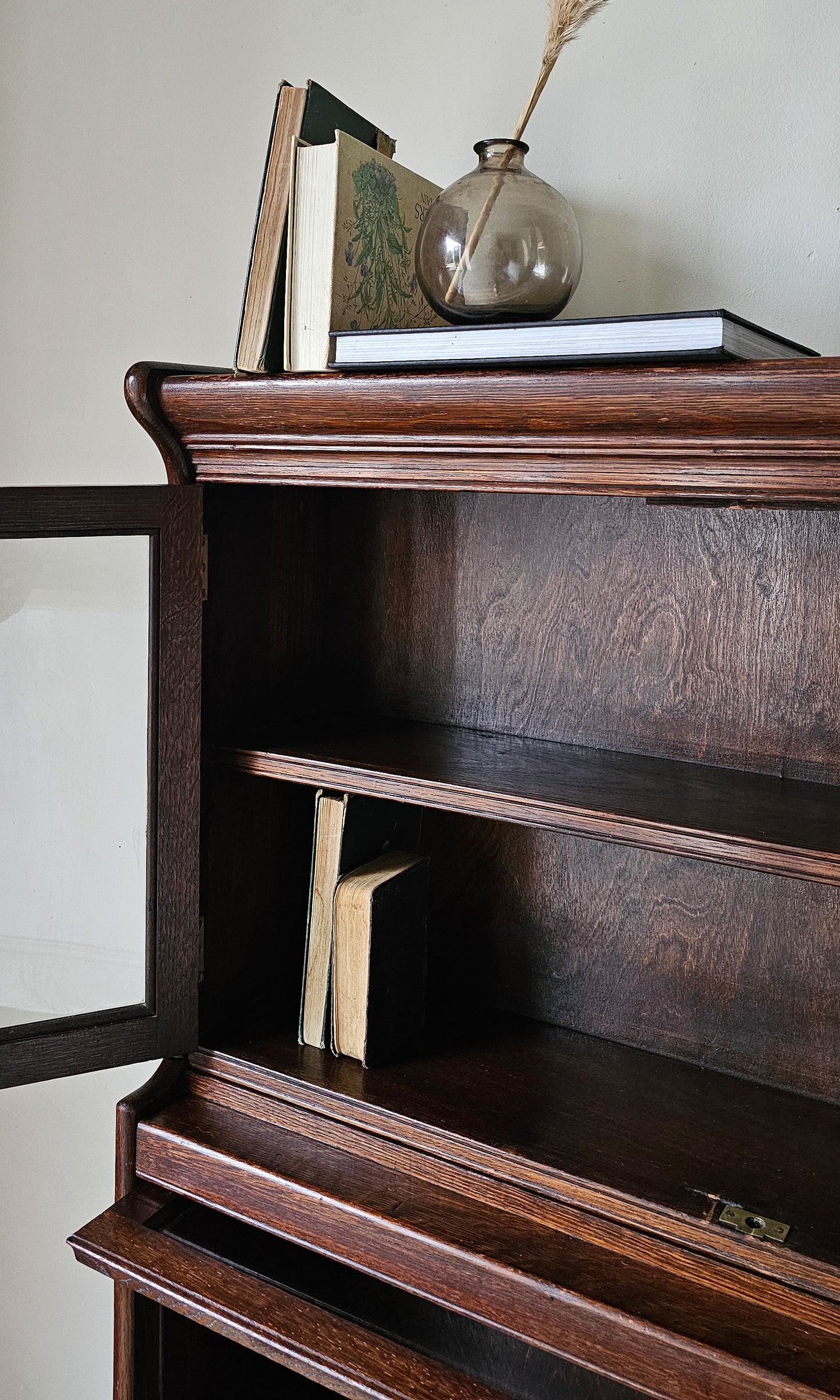 The Charles British Oak Antique Library Solicitors Bookcase Stacking Cabinet