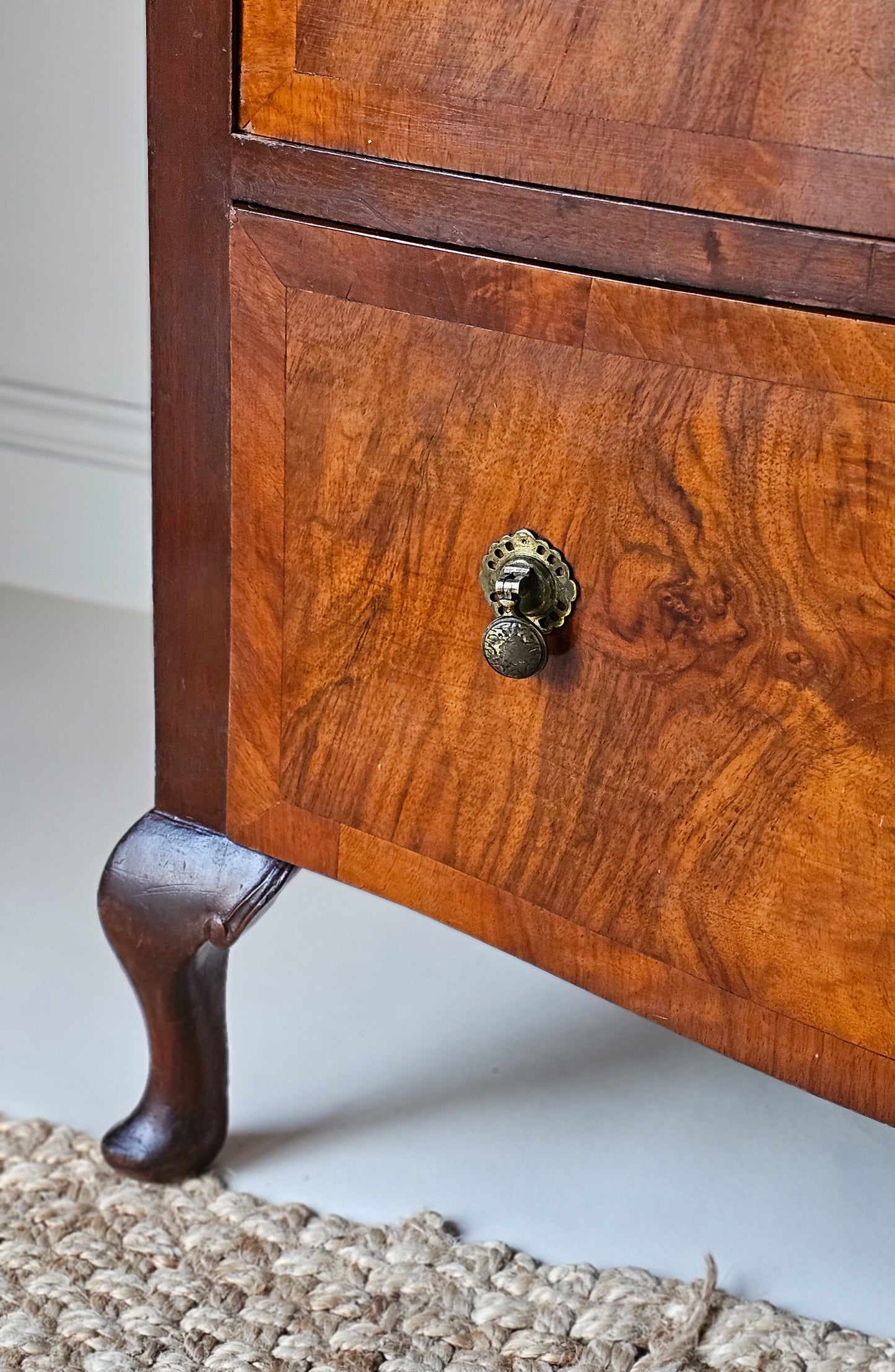 Bow Fronted Art Deco Flame Mahogany Chest of Drawers