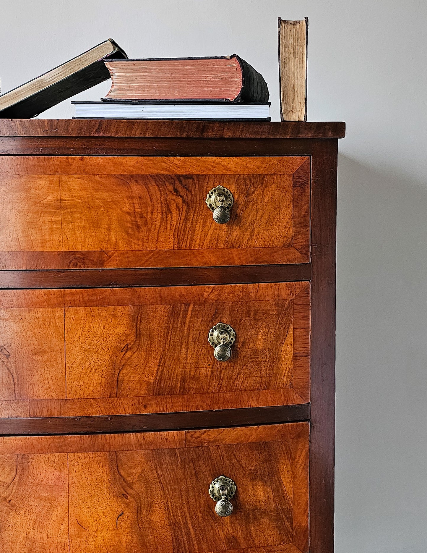 Bow Fronted Art Deco Flame Mahogany Chest of Drawers