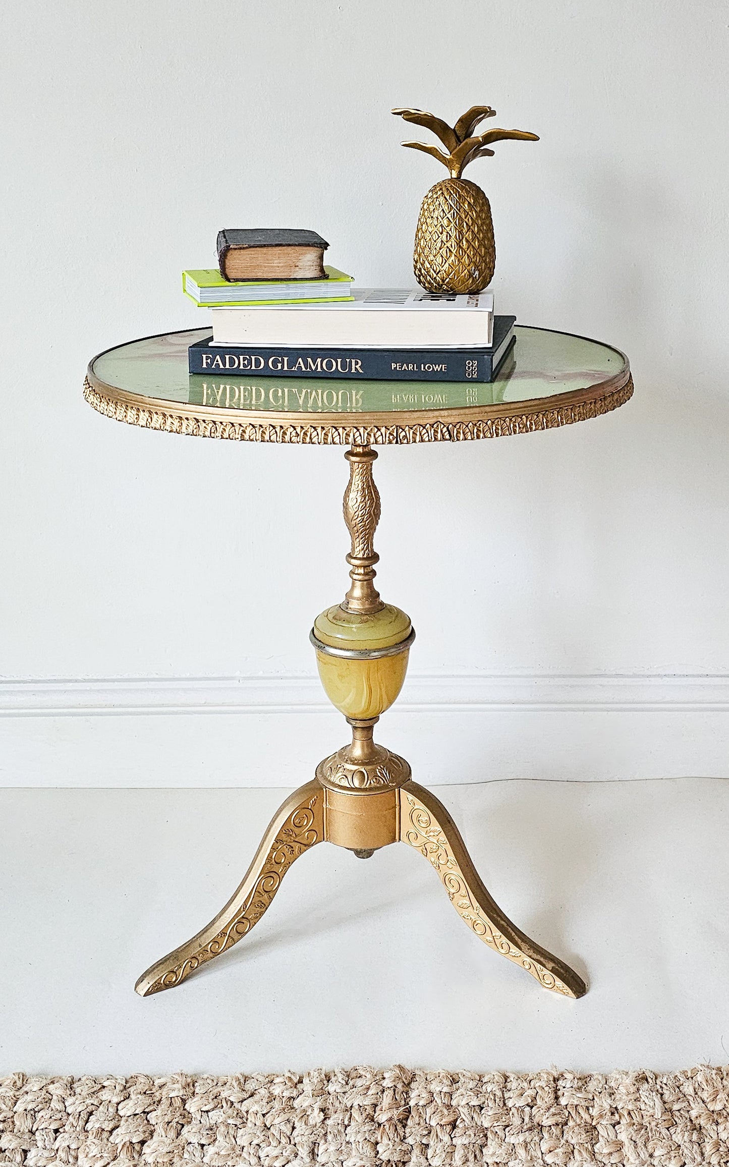 The Onyx Gold Marbled Side Table